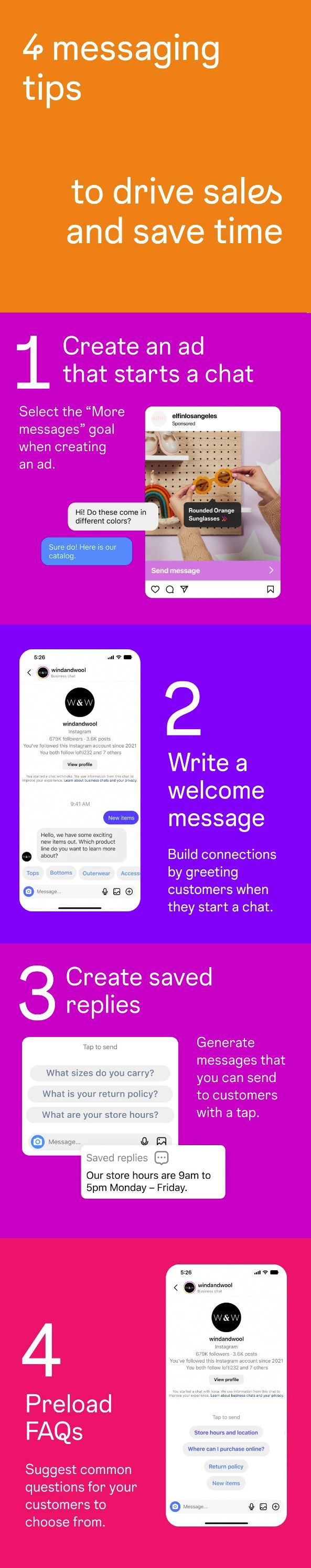 4 messaging tips infographic