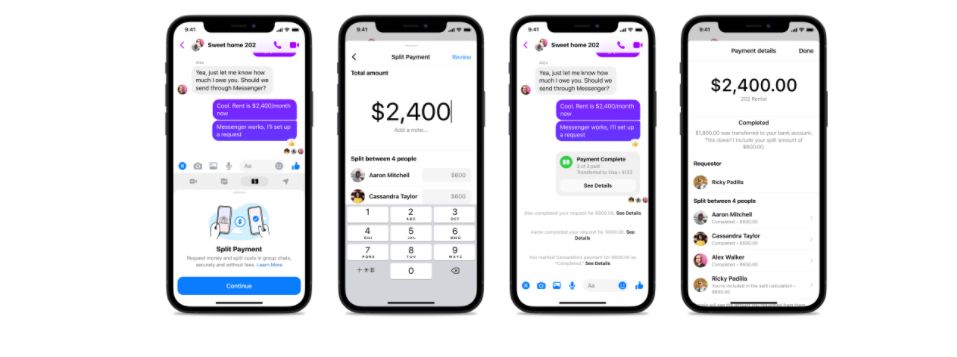 Facebook Messenger tests splitting payments.