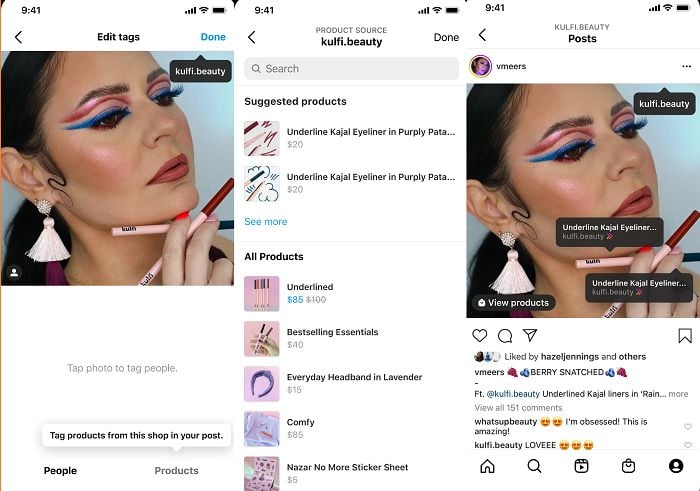Instagram product tags