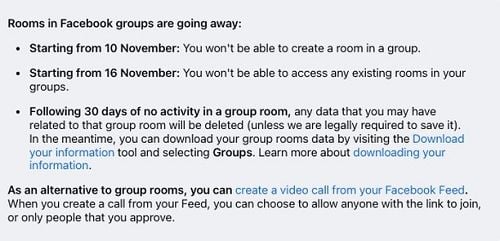 Facebook Rooms Groups