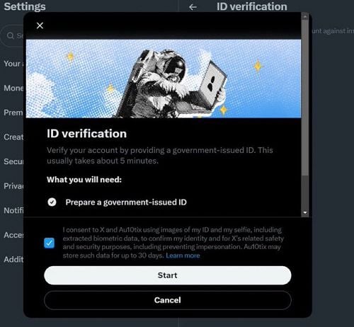 X ID verification