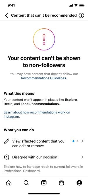 Instagram spam updates