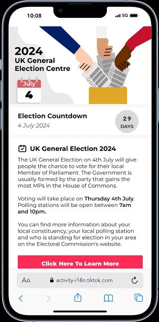 TikTok UK election